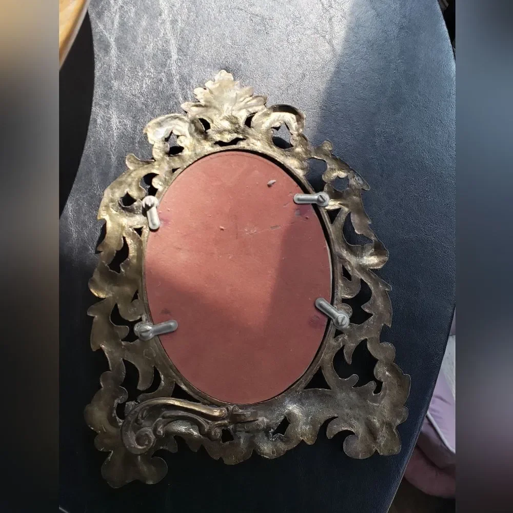 Antique Ornate Metal Picture Frame